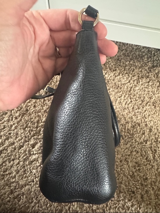 Coach Mini Kelsey Satchel 57563 in Black Pebbled Leather with Gold Hardware - Picture 6 of 13